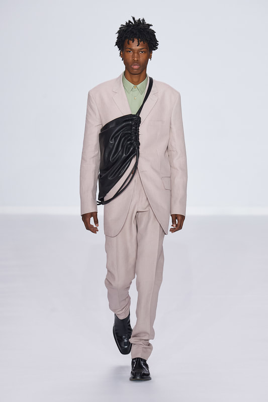 Spring Summer 20 Menswear, Pail Smith, Tailored Suit with Cross Body Bag