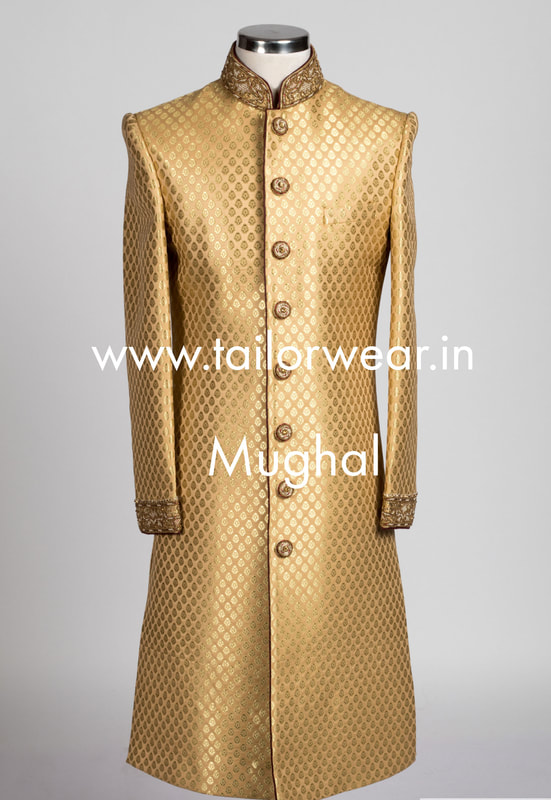 Tailored Sherwani in Silk with Embroidery Work