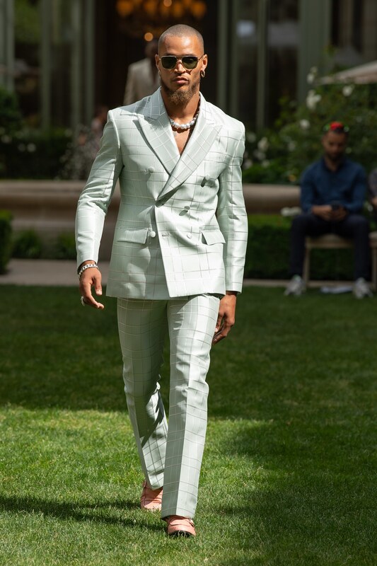 Spring Summer 20 Menswear SS World Corp Tailored Suit in Neo Mint Color